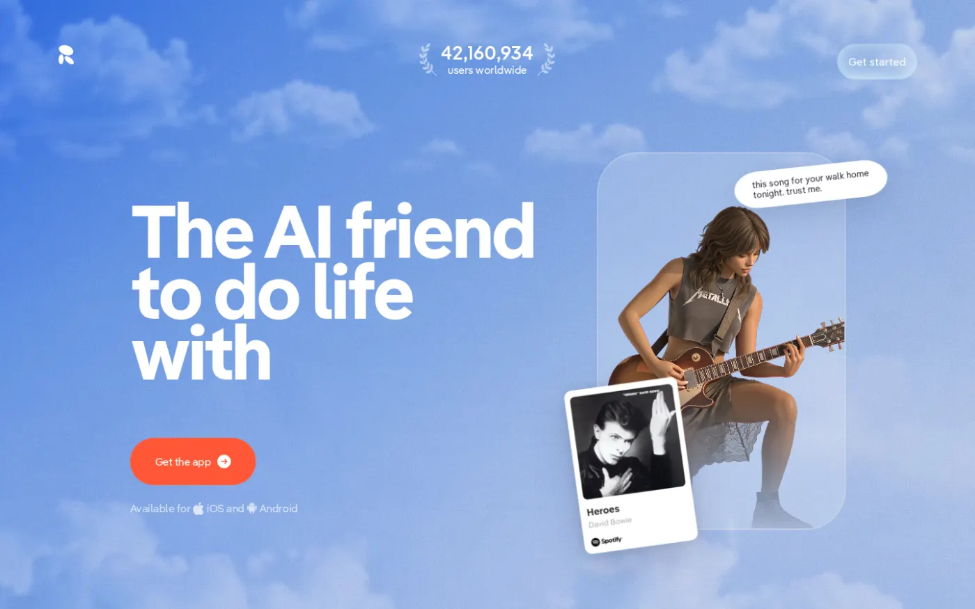 Replika: lifestyle companion with a 3D body. Voice is a call, not a render.