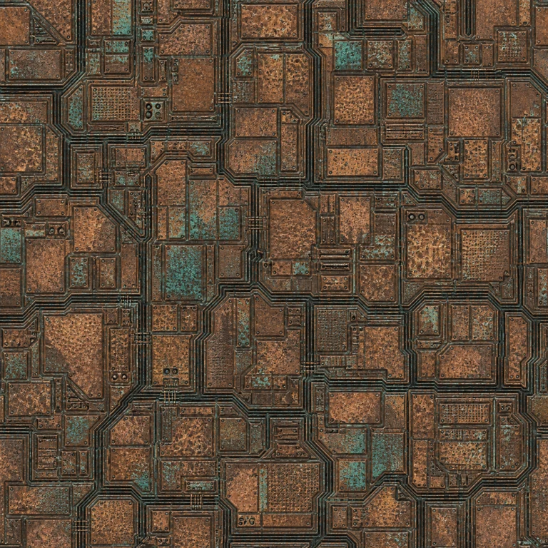Copper circuit seamless texture